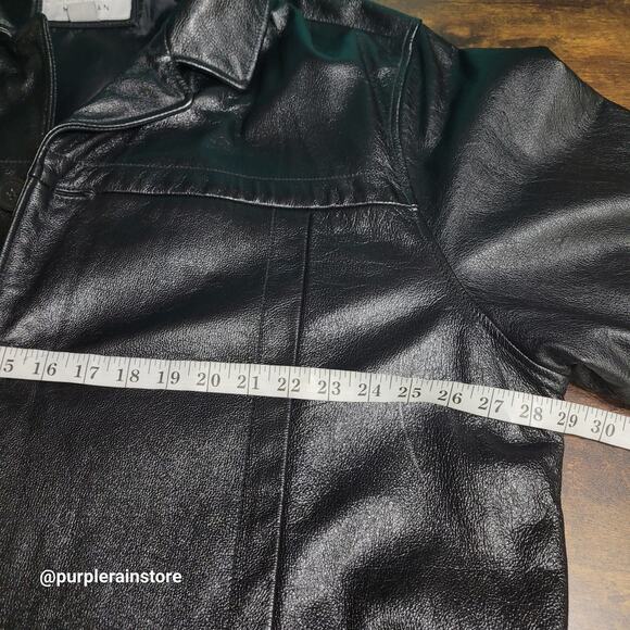 Vtg Wilsons M Julian Pebbled Leather Car Coat Blazer Coat Jacket 2X Y2K 90's - Picture 8 of 13